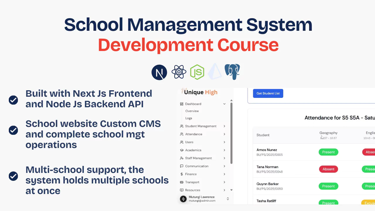 School Management System Development Course